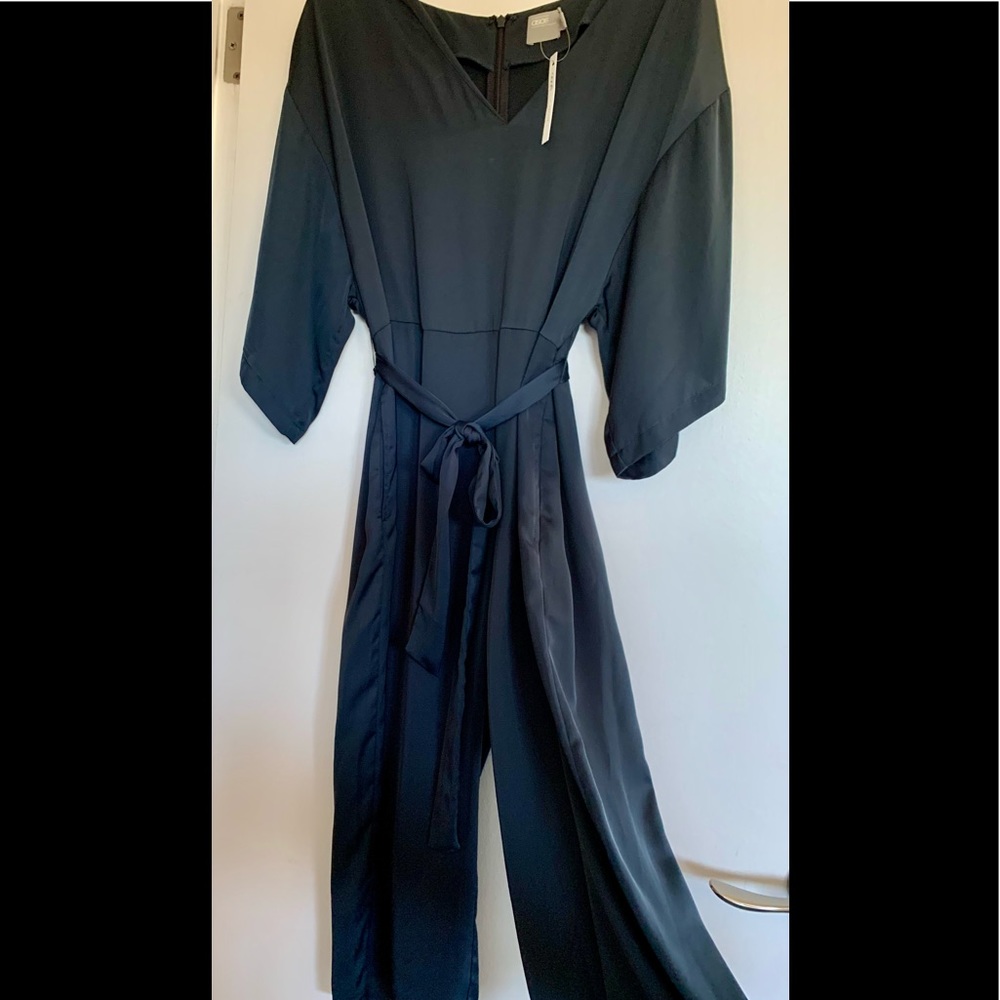 ASOS jumpsuit. Dark blue, silky, size 8P, NWT.